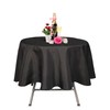 Black Round Polyester Tablecloth Cover for Wedding, Dining and Birthday