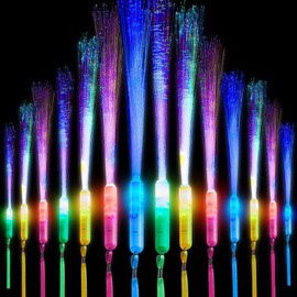AEAHALY 48 Pieces Light up Wand Glowsticks Party Favors Colorful Fiber Optic Wand with 3 Light Modes for Wedding Bridal Birthday Shower Glow in The Dark Party Favors