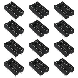 ECSiNG 50Pcs 14Pin DIP IC Sockets 2.54mm Pitch Chip Socket Solder Type Adaptors for Digital Circuit Analog Circuit Board Computing Electronic Development Board 17x10mm