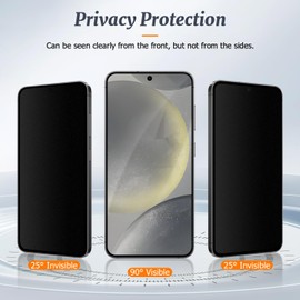 2Pack Galaxy S24 Plus/S25 Plus Matte Anti Spy Privacy Screen Protector,9H Tempered Glass,Anti-Glare Anti-Scratch,Smooth and Responsive Absolute,No Bubbles,High Definition Clear,With Installation Frame