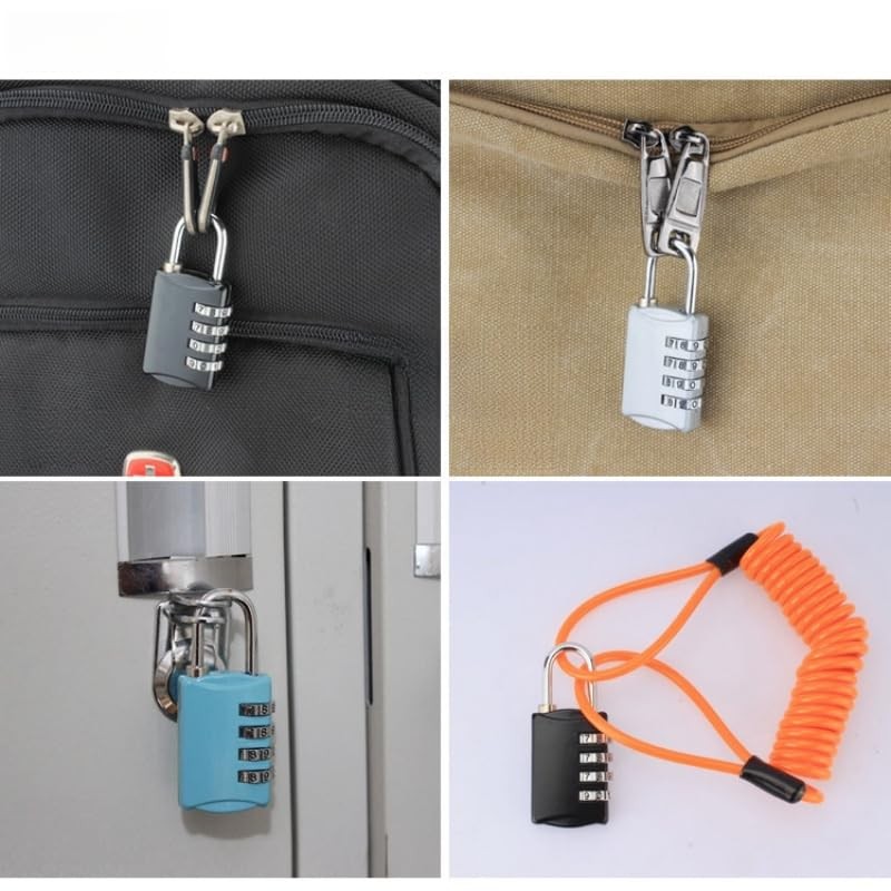 4 Digit Travel Padlock Luggage Combination Lock Outdoor Key Padlock