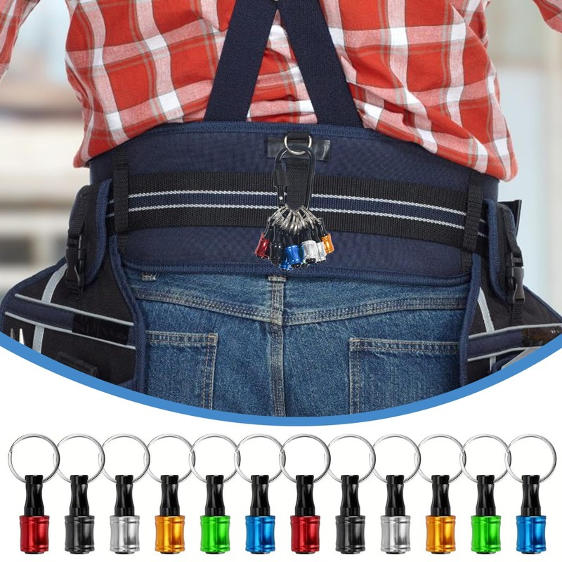 12pcs Portable Bit Holder Keychain Extension Bar Aluminum 1/4" Hex