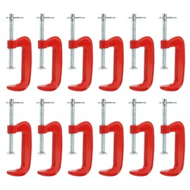 SENJEOK 12 PCS 3 Inch C Clamps, Malleable Iron G Clamps with 3 Inch Jaw Opening for Woodworking, Welding