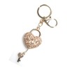 Riggle Heart Bag Charm Key Ring Keychain Carabiner, beige