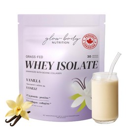 Glow Body Nutrition Vanilla Glow Protein + Collagen | 2 lbs, 30 Servings | 25g Protein, 5g Collagen