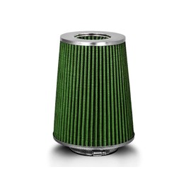 GREEN 4" 102 mm Inlet Truck Cold Air Cone Replacement Performance Washable Clamp-On Dry Air Filter (8" Tall)