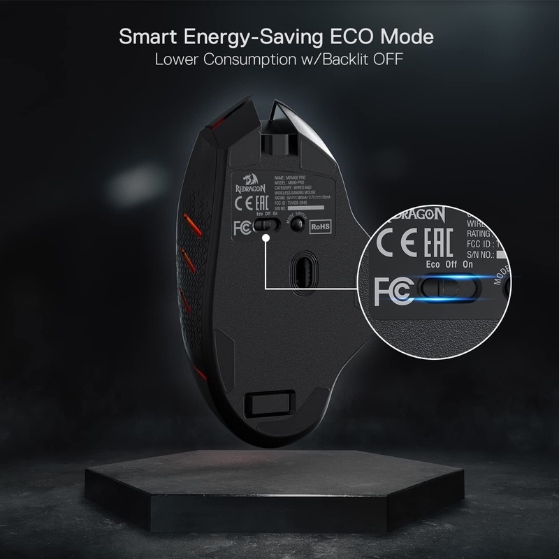 Redragon M690 PRO Wireless Gaming Mouse, 8000 DPI Wired/Wireless Gamer