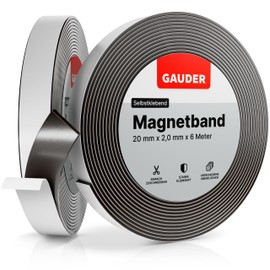 GAUDER GAUDER Magnetband selbstklebend I Magnetstreifen I Magnetklebeband (20mm x 6m)