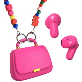 ANCwear Wireless Earbuds Bluetooth 5.3 Headphones, Mini Bag TWS Earbuds, In-ear Earphones, Stereo Sound Earbud with Built-in microphone (Rose/Toy Block)