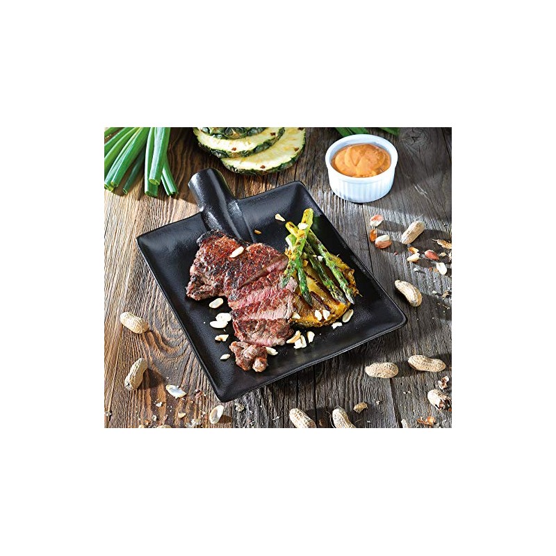 Zassenhaus 076325 Steak/Serving Plate, Ceramic, Anthracite, 25.0 x 18.0 x