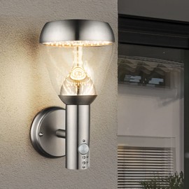 LED Außen Leuchte Fassaden Wand Strahler Garten Edelstahl Sensor Glas Lampe Terrasse