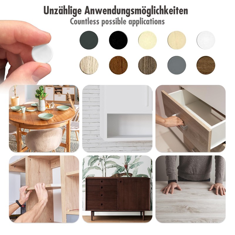 haggiy haggiy Selbstklebende Abdeckkappen fr M?bel - Schraubenabdeckung - Abdeckung