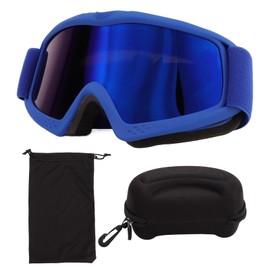 Kids Ski Goggles HD Coating Lens UV Protection Shock Resistance Adjustable Snow Goggles Glasses for Skiing Riding Blue