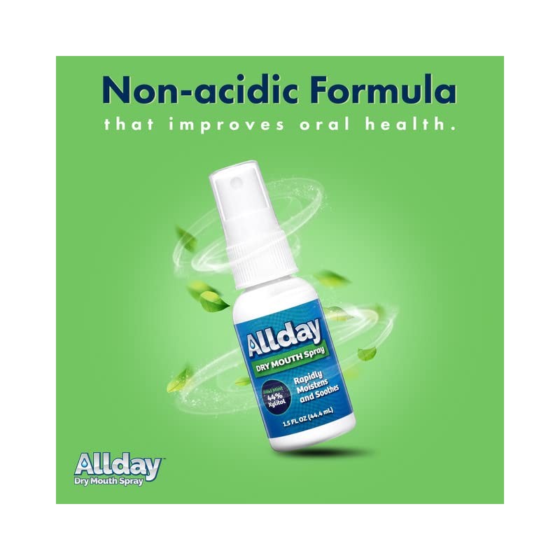 Allday Dry Mouth Spray - Maximum Strength Xylitol, Fast Acting,