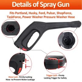 Bear Force High Pressure Power Washer Water Spray Gun, Replacement Pressure Washer Gun, Compatible with Portland Pulsar Taskforce Powerwasher Taskmaster Electric Pressure Washers