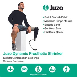 Juzo Dynamic Prosthetic Shrinker 30-40 mmHg Compression Stockings, Above Knee, Silicone Band, Beige | For Post-Amputation Limb Shaping, Edema, Prosthetic Fit, Skin Protection | 12", X-Large (V)