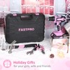 FASTPRO 177-Piece 20V Pink Cordless Lithium-ion Drill Driver and Home