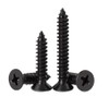 FandWay Phillips Flat Head Self-Tapping Screws, Black Carbon Steel Countersunk