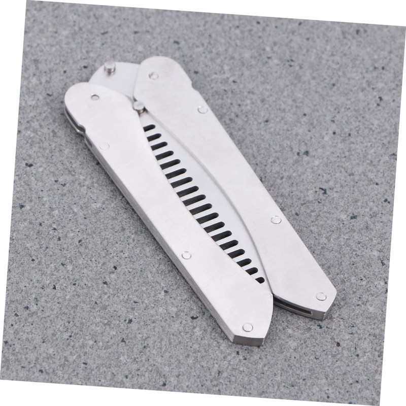 WOONEKY Stainless Steel Beard Comb Mustache Brush Men's Styling Tool