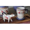 Blue Rose Polish Pottery - Red Daisy Cow Creamer -