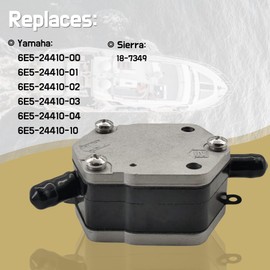 JLM MARINE 6E52441010 Fuel Pump for Yamaha 2 Stroke 115 130 140 150 175 200 225 250 300 HP Outboard Models 6E5-24410-02 18-7349