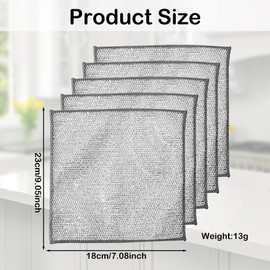 Rolin Roly Pack of 5 Multi-Purpose Dish Cloths for Wet and Dry Reusable Tea Towel Cleaning Cloth for Kitchen Utensils (5 Pieces)