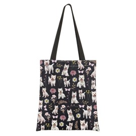 MYSOMY West Highland Terrier Tragetasche, Westie-Hunde-Geschenk, West-Highland-Terrier, Muttergeschenk, Westie-Liebhaber, West-Highland-Terrier-Schultertasche, Westie Dog Tg3, INCH