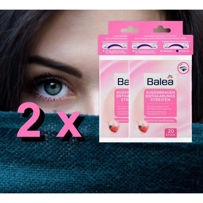 Balea Eyebrow Hair Removal Strips 2 x 20 Pieces