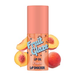 Lip Smacker Fruit Glaze Lip Oil, Ultra-Hydrating & Moisturizing with High-Shine Finish, Plush Applicator for Effortless Glide, Delicious Non-Sticky Flavor - Peach