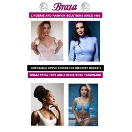 Braza Bra Disposable Petal Tops for Fashion Modesty, Petal Shaped - Beige