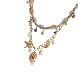 LIFKOME Collar De Conchas Hawaiano De Doble Capa Para Mujeres Joyería Bohemia De Collar Playero Estilo Casual Para Ocasiones Diarias