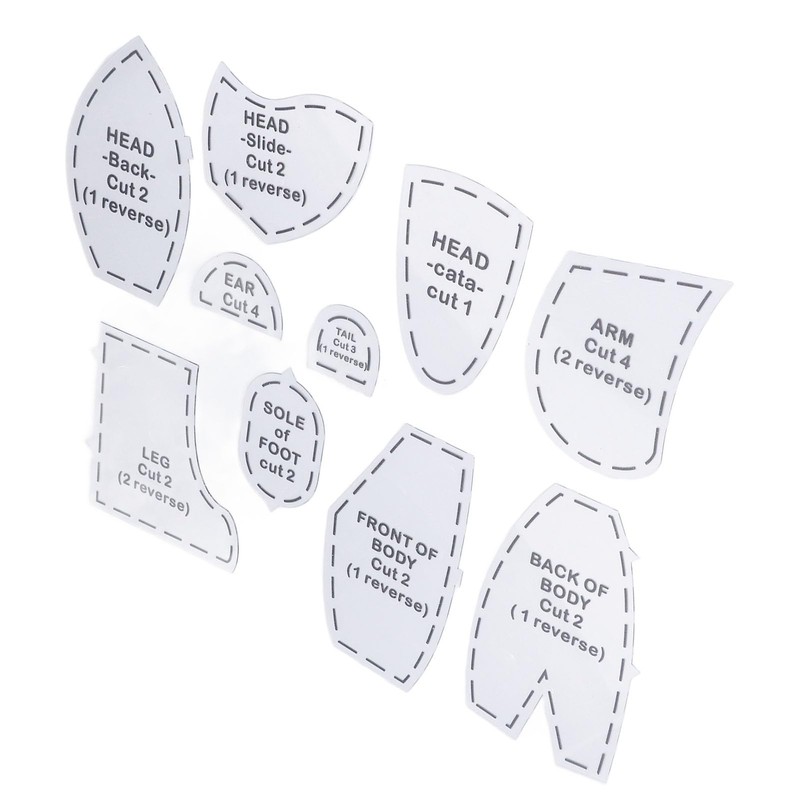 Memory Bear Template Ruler Set, DIY Acrylic Quilting Tools Reusable