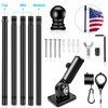 6 FT Flag Pole Kit with Mutil-Position Adjustable Bracket &
