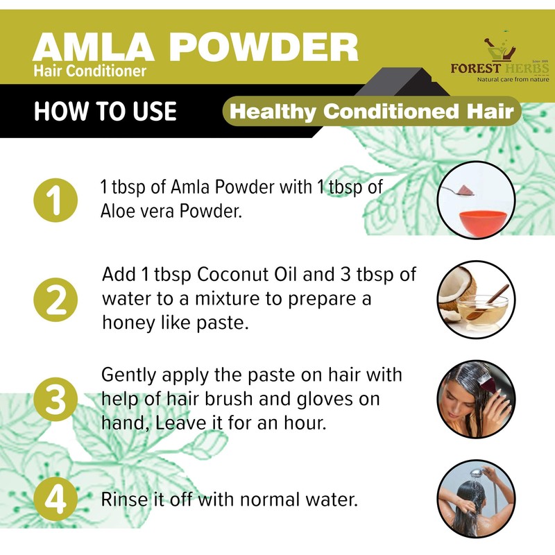 Forest Herbs 100% Natural Organic Amla Powder For Hair Growth