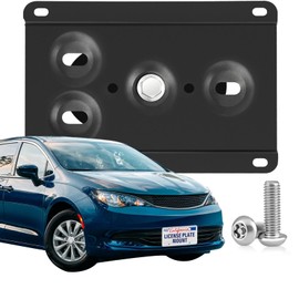 Steel No-Drill Front Bumper License Plate Bracket – Anti-Theft Tow Hook Mount fits for Chrysler Voyager 2020-2024,Front Bumper Relocator Rust-Resistant Coating