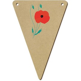 5 x 140mm 'Poppy' Wooden Bunting Flags (BN00079153)