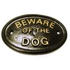 "BEWARE OF THE DOG" WALL/GATE PLAQUE BLACK - KEEP UNWANTED