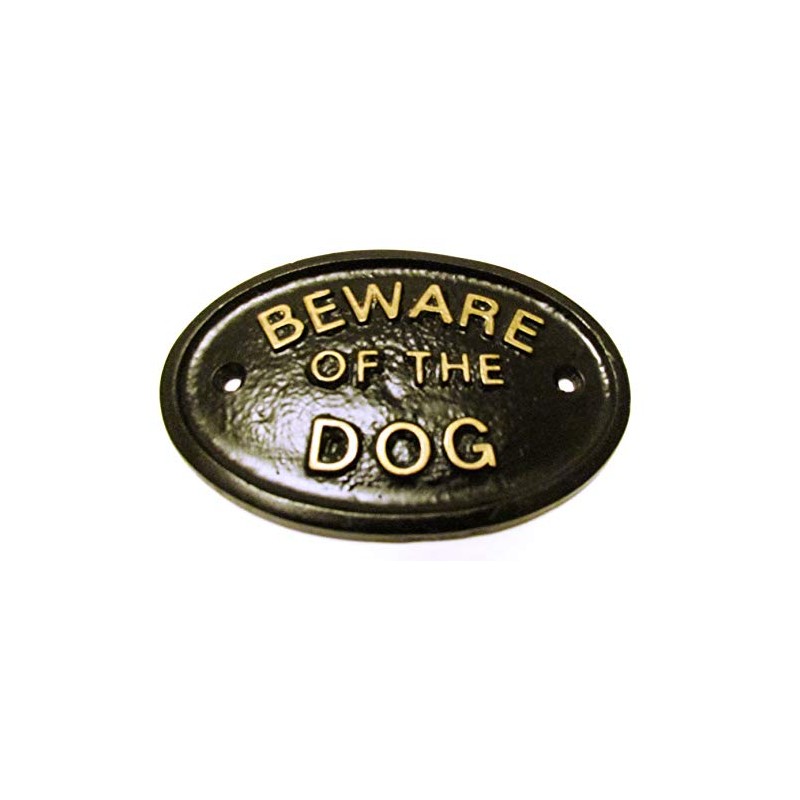 "BEWARE OF THE DOG" WALL/GATE PLAQUE BLACK - KEEP UNWANTED