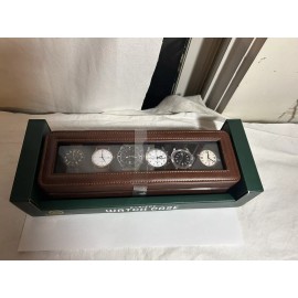 Woodburry Woodbury 6 Piece Watch Case Built In Metal Frame Polished Nickel Finish Glass