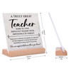 Gowelly Teacher Gifts - Acrylic Plaque with Wooden Base, Thank