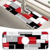 MCALK Geometric Red Kitchen Sink Faucet Mat Splash Guard, Absorbent