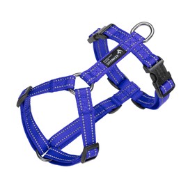 EXCELLENT ELITE SPANKER Walking Dog Harness Soft Padded Reflective Vest Harness Anti-twist Lead for Small Medium Large Dog Cat (BLU, L)