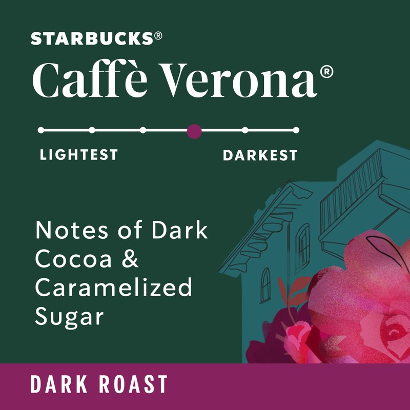 Starbucks K-Cup Coffee Pods, Dark Roast, Caffè Verona for Keurig