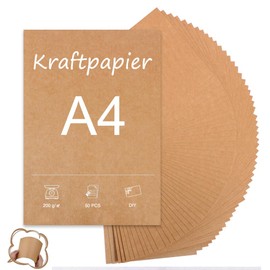 Kraft Paper A4 Brown, 50 Sheets - A4 200 g, Natural Cardboard in High-Quality as Craft Paper, Card Paper, Photo Card