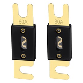 Heschen ANL Fuse ANL-80 80 Amp for Car Vehicles Audio System Sheet Gold Tone & Black 2 Pack