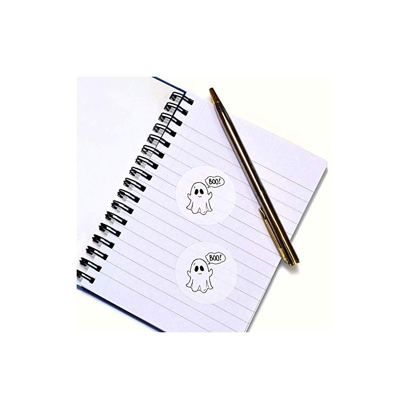 24 x 40mm Round 'Boo Ghost' Stickers (SK00001203)