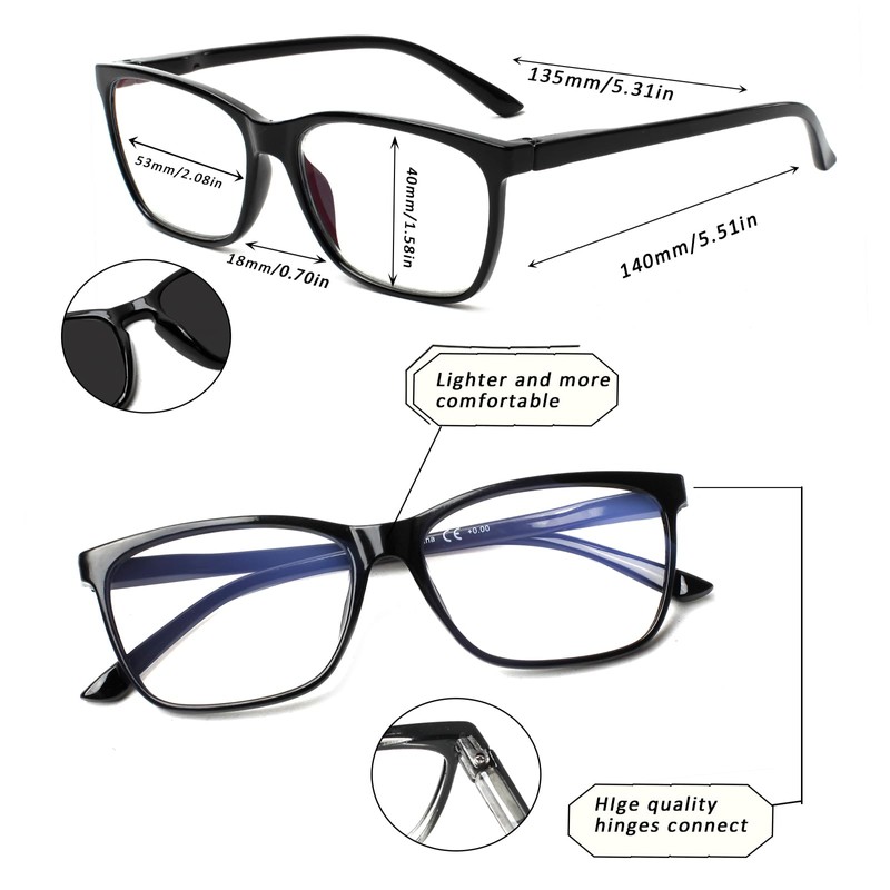 SIGVAN Ladies Reading Glasses Blue Light Blocking Spring Hinge Fashion