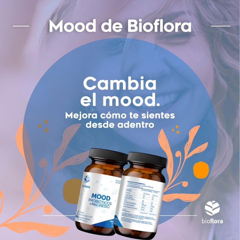 Bioflora Mood Probióticos y Prebióticos + Citrato y Glicinato de
