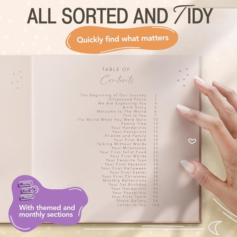 Baby Memory Book for Boy Girl with Extra Space for