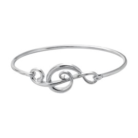 SENFAI Elegant Musical Note Design Fish Hook Bracelet Bangle Jewellery Xmas (Silver Color)